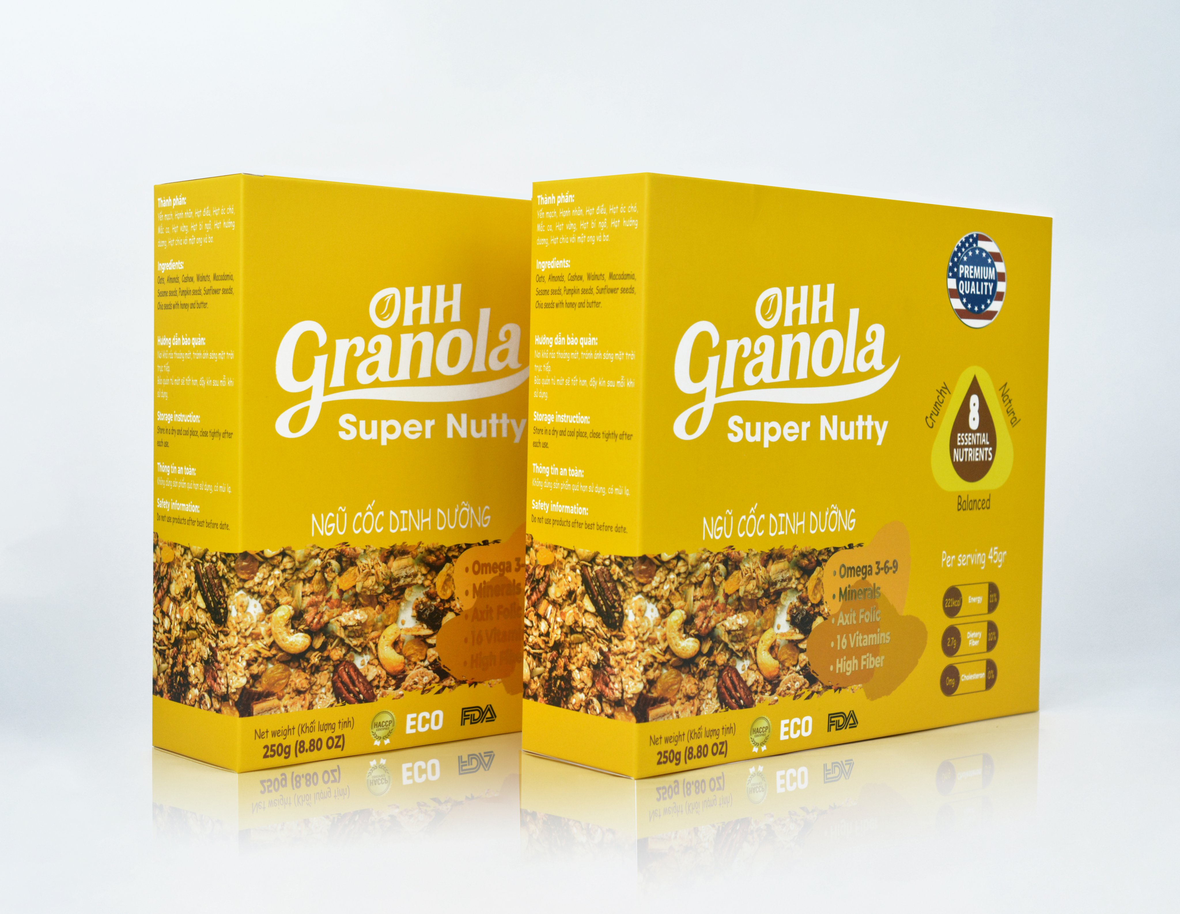[HCM][Combo 2 Ngũ Cốc Dinh Dưỡng Cho Bé Hạt Dinh Dưỡng 250g] yến mạch hạt chia hạt óc chó dòng Super Nutty - Ohh Granola Theo tiêu chuẩn FDA - Hoa Kỳ Oats granola eat clean Quality of FDA approved