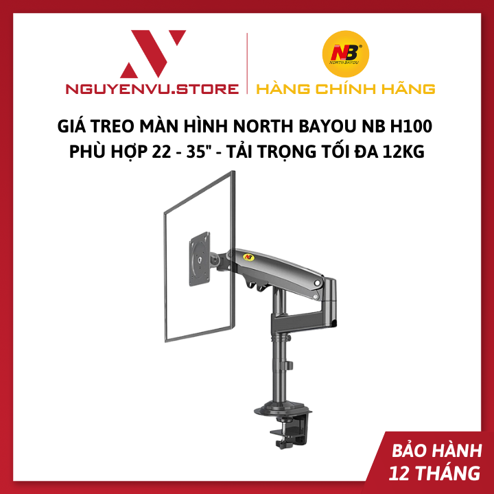 Giá treo màn hình North Bayou NB H100 - Phù hợp 22 - 35" - Tải trọng tối đa 12Kg - Hàng Chính Hãng