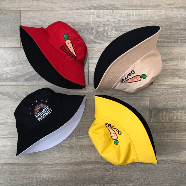 Nón Bucket 2 Mặt - Cà Rốt - Cầu Vồng