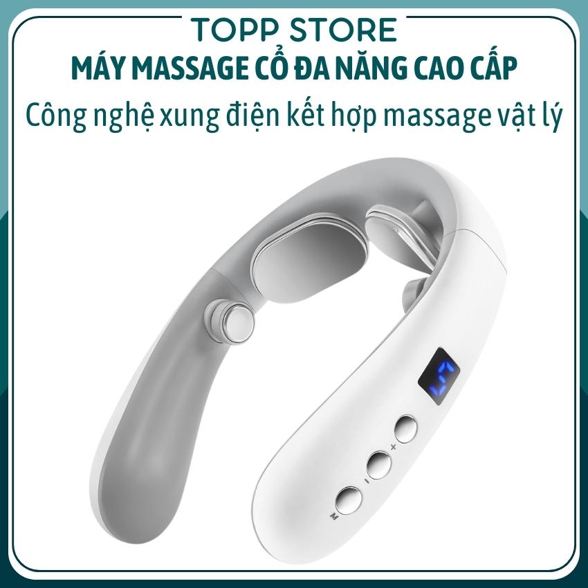 Máy massage cổ vai gáy, máy massage cổ đa năng, máy massage cổ xung điện nhiều chế độ đa năng tiện dụng, máy massa đeo cổ nhỏ gọn, máy mát xa cổ xung điện kết hợp massage vật lý, hỗ trợ giảm đau mỏi vai gáy