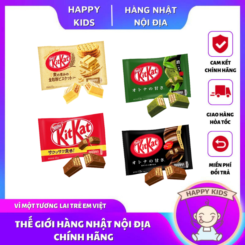Bánh kitkat nhật bản, kẹo kitkat trà xanh các vị lúa mạch, socola