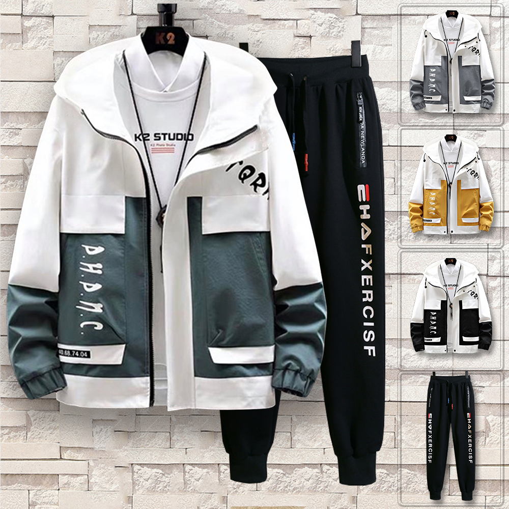 Bộ Quần Áo Khoác Bomber Hot Trend Mùa Đông Năm 2020 Áo Khoác Nhẹ Thu Đông Nam Khoá Kéo Kết Hợp Quần Jogger Phong Cách Hàn Quốc Trẻ Trung Thời Trang 4HER SET ĐO NAM 90000133C