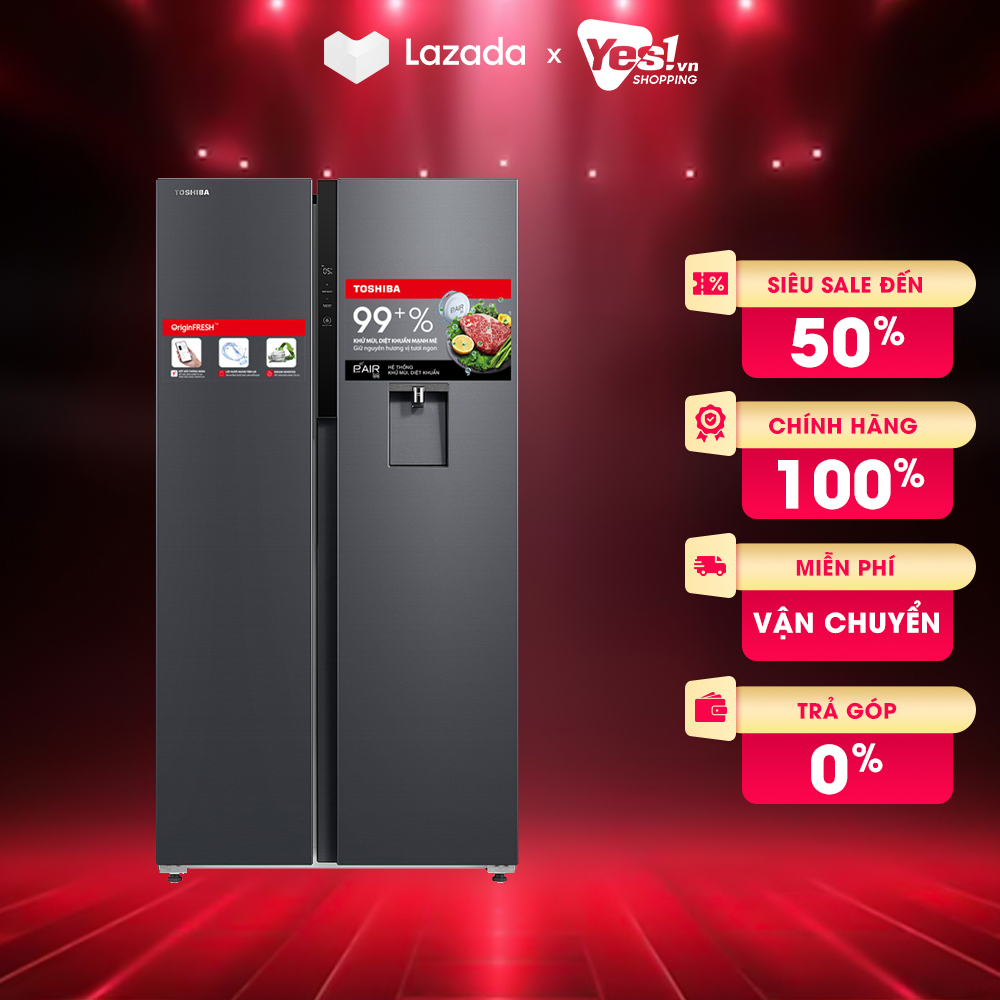Tủ lạnh toshiba inverter 596 lít gr-rs775wi-pmv-mg - bảo hành chính hãng - voucher 10% lên đến 800k