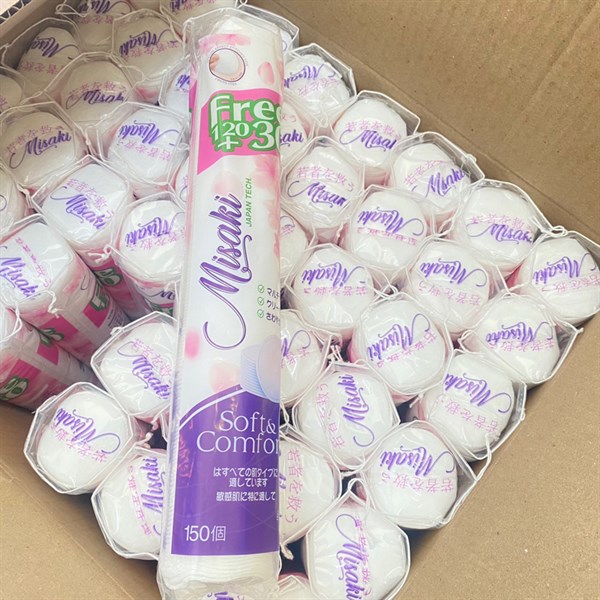 Bông tẩy trang Misaki 120 + 30 miếng cao cấp