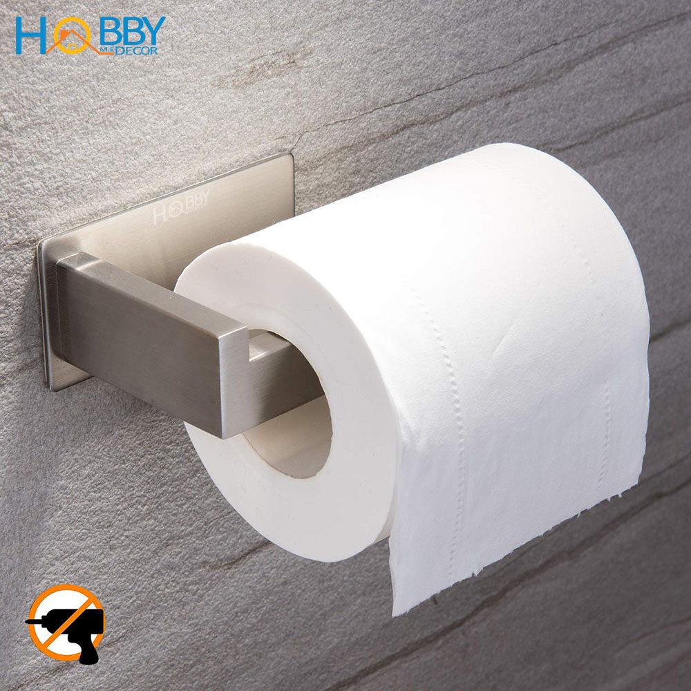 Kệ để cuộn giấy vệ sinh dán tường inox 304 Hobby Home Decor G12 có keo