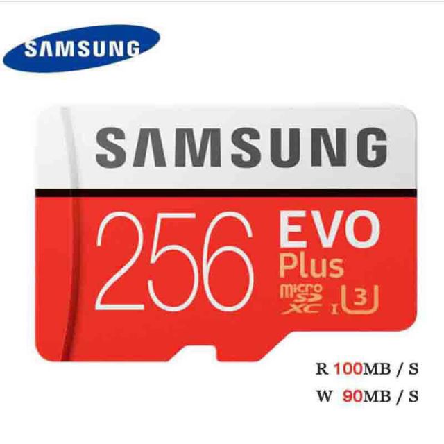 Thẻ nhớ thẻ nhớ microsdxc samsung plus 256gb u3 4k r100mb/s w90 mb/s - box anh new 2020