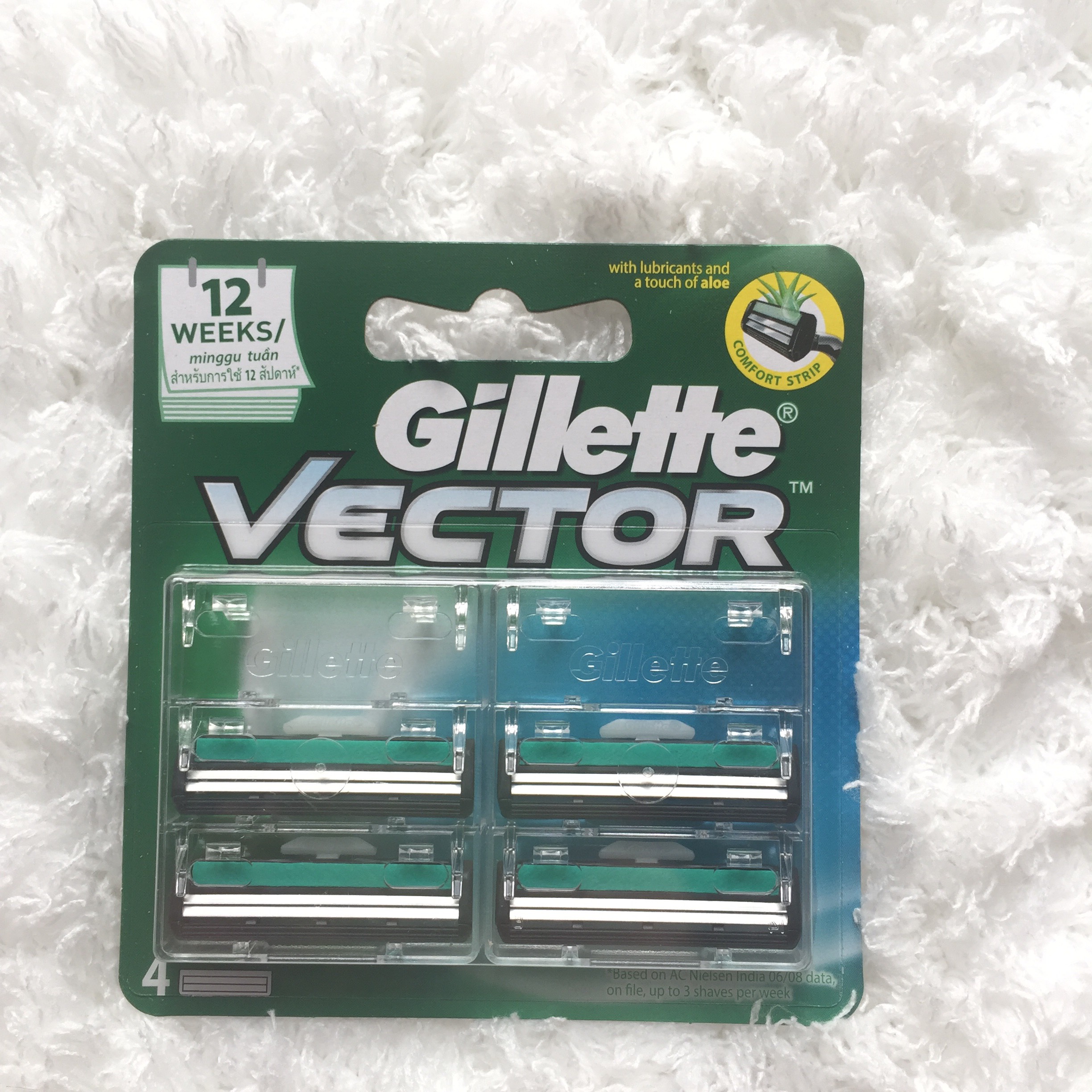 Lưỡi Dao Cạo Râu Gillette Vector Vỉ 4 Cái Hàng Chính Hãng