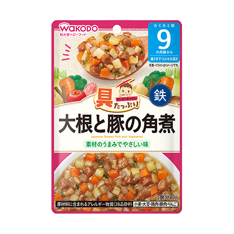 Cháo ăn dặm Wakodo Nhật Bản vị heo rau củ - Cháo ăn liền cho bé 9 tháng. Date 2025 - Sweet Baby House