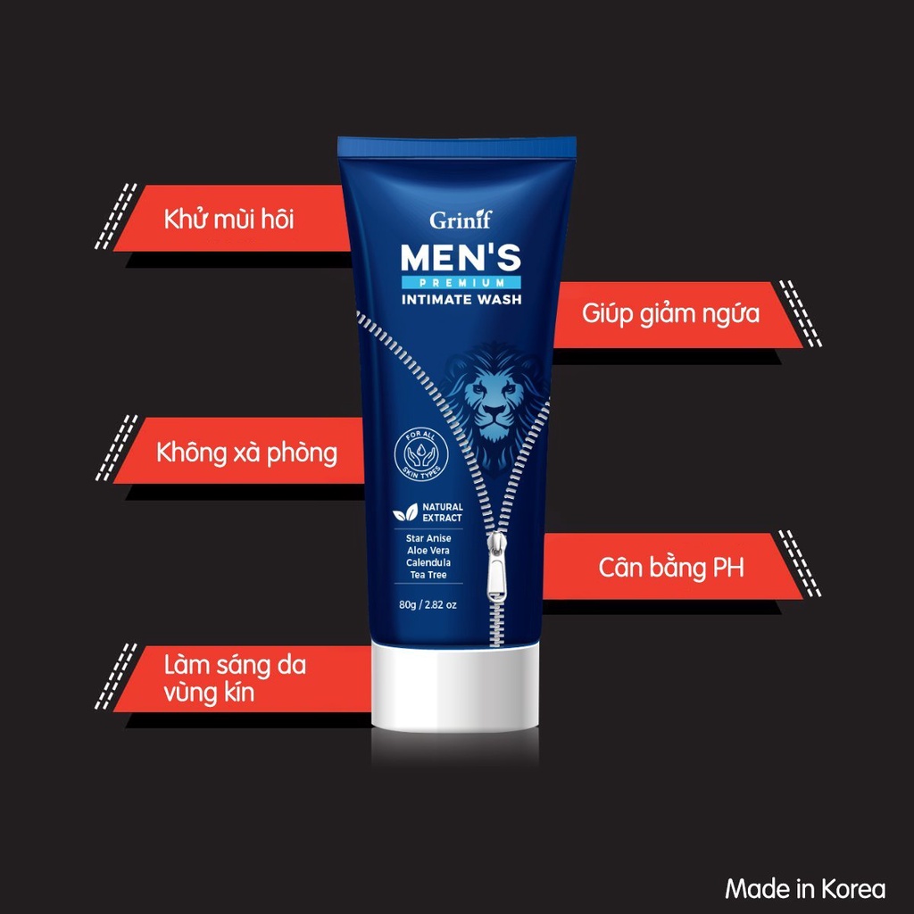 Dung Dịch Vệ Sinh Dạng Gel GRINIF Men s Premium Intimate Wash Chiết Xuất