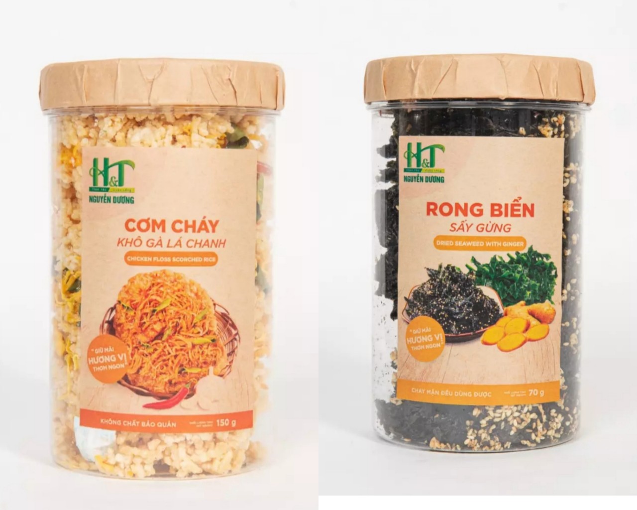 Combo Cơm Cháy Khô Gà Lá Chanh 150g + Rong Biển Sấy Gừng 70g   (Giảm Giá Không Tặng Kèm)