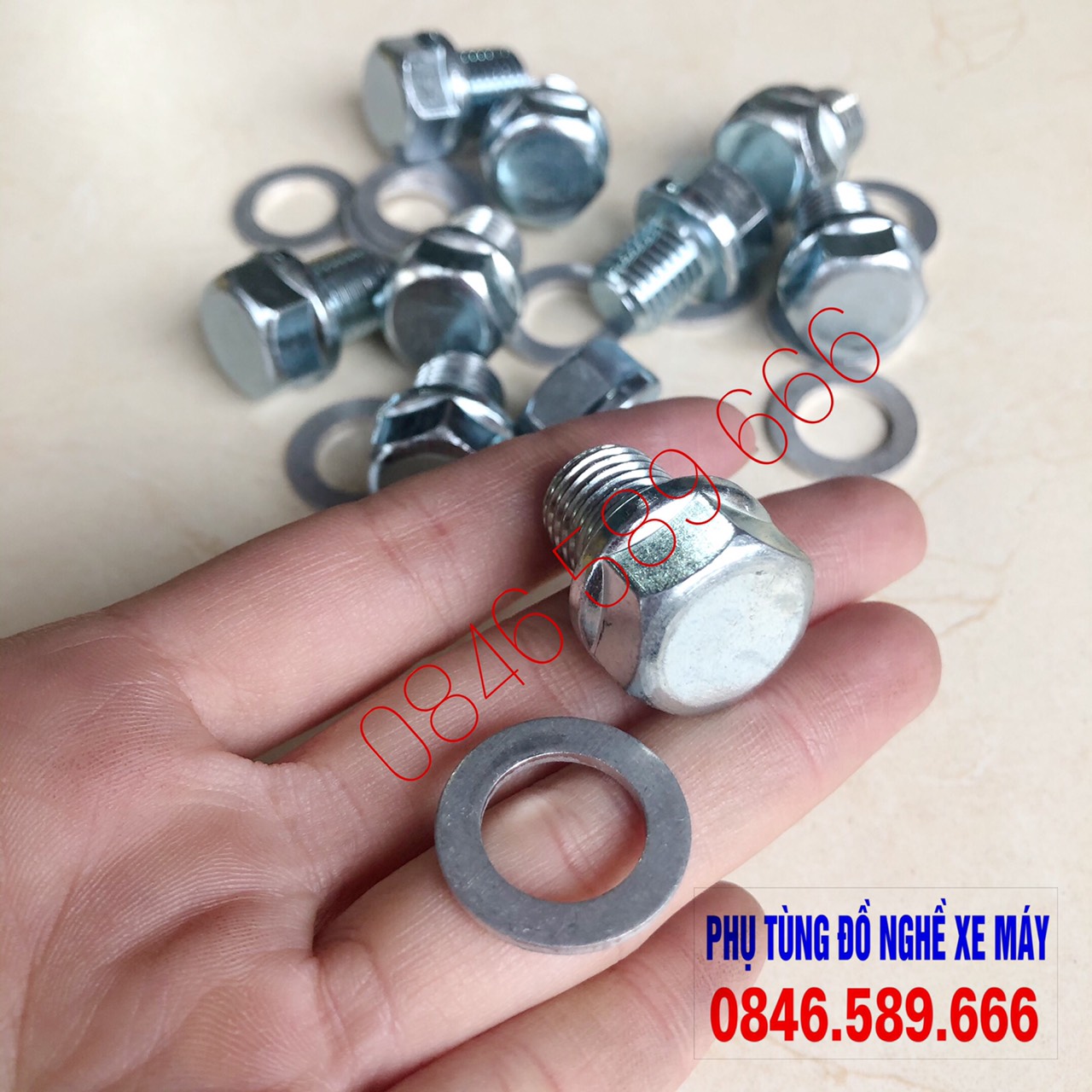 Ốc rốn dầu long đen 13 ly xe máy bị chờn