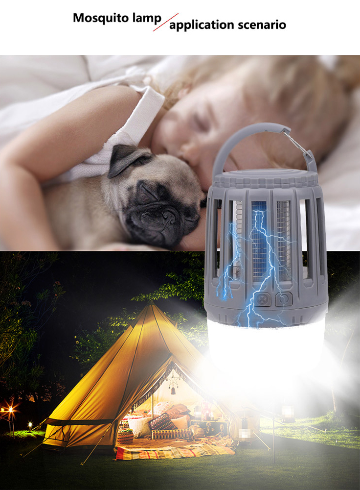 ⛔️Đèn cắm trại bắt muỗi 3in1 chống nước kháng mưa pin sạc 1800mAh