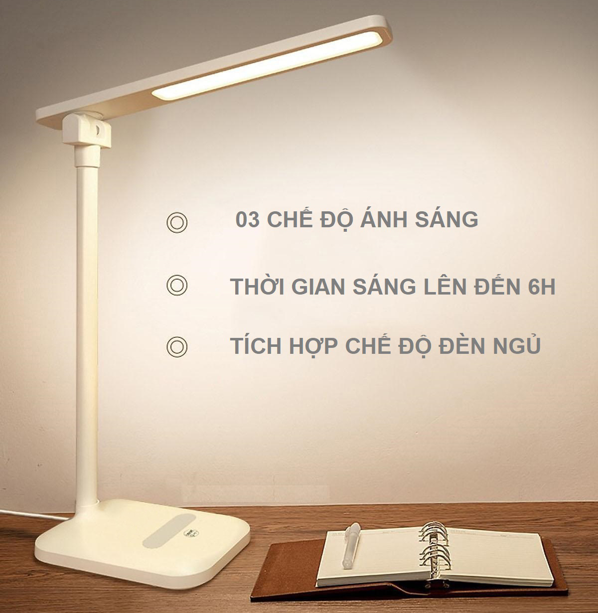 Đèn học để bàn chống cận thị đa chức năng H118 - Đèn học tích điện để bàn , Đèn học để bàn sạc pin, Đèn học mini, Đèn bàn chống cận, Đèn Led Chống Cận