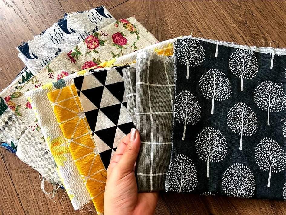 Vải bố vải vụn làm đồ handmade