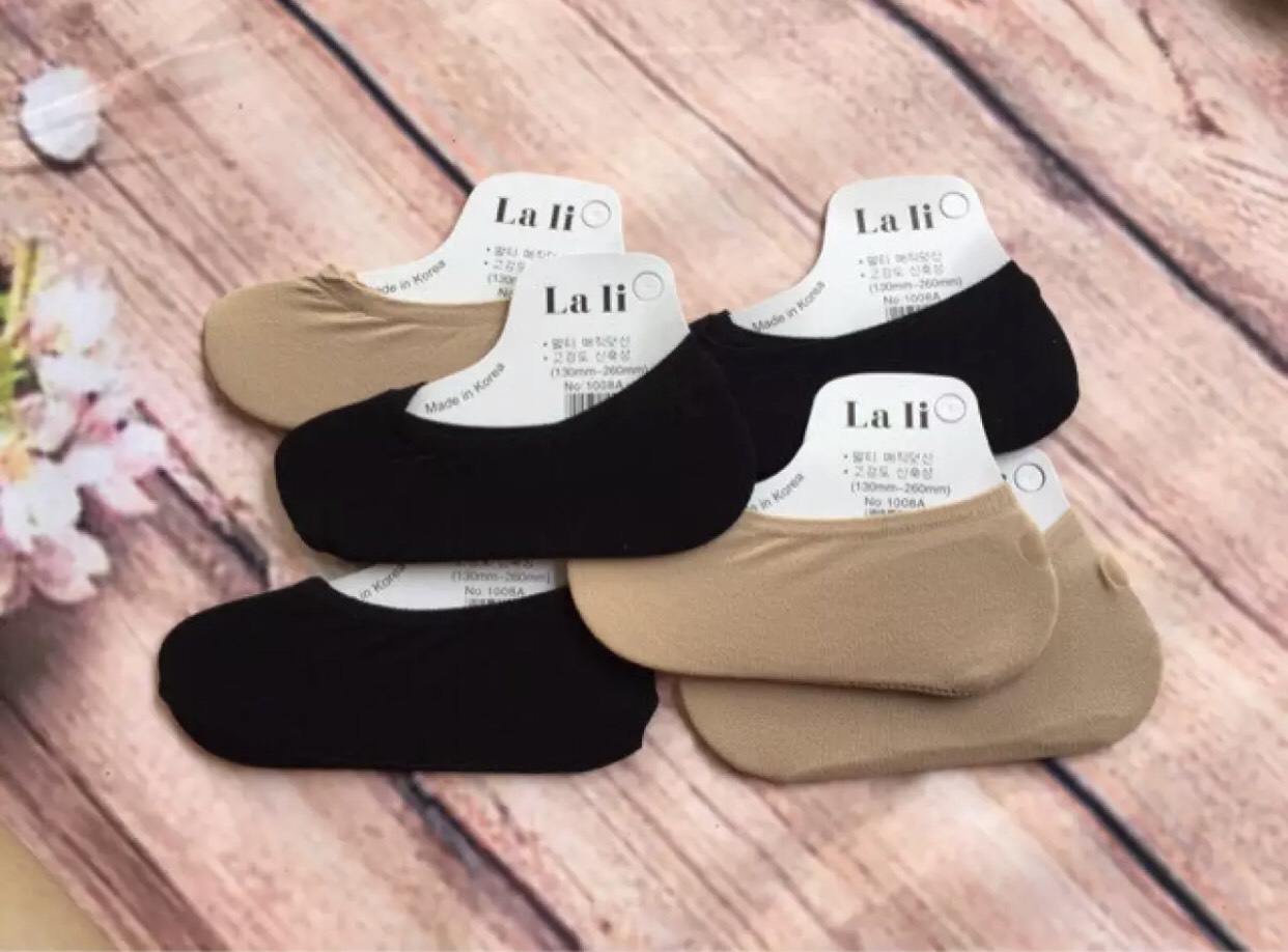 [HCM]combo 10 đôi Vớ đi giày lười , thương hiệu LALI LOẠI 1 siêu xinh phần gót có miếng cao su chống trơn trượt giảm ma sát giữa gót chân và giày