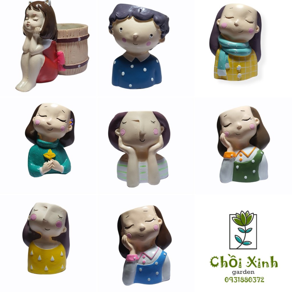 Chậu Nhựa Composite Hình Người