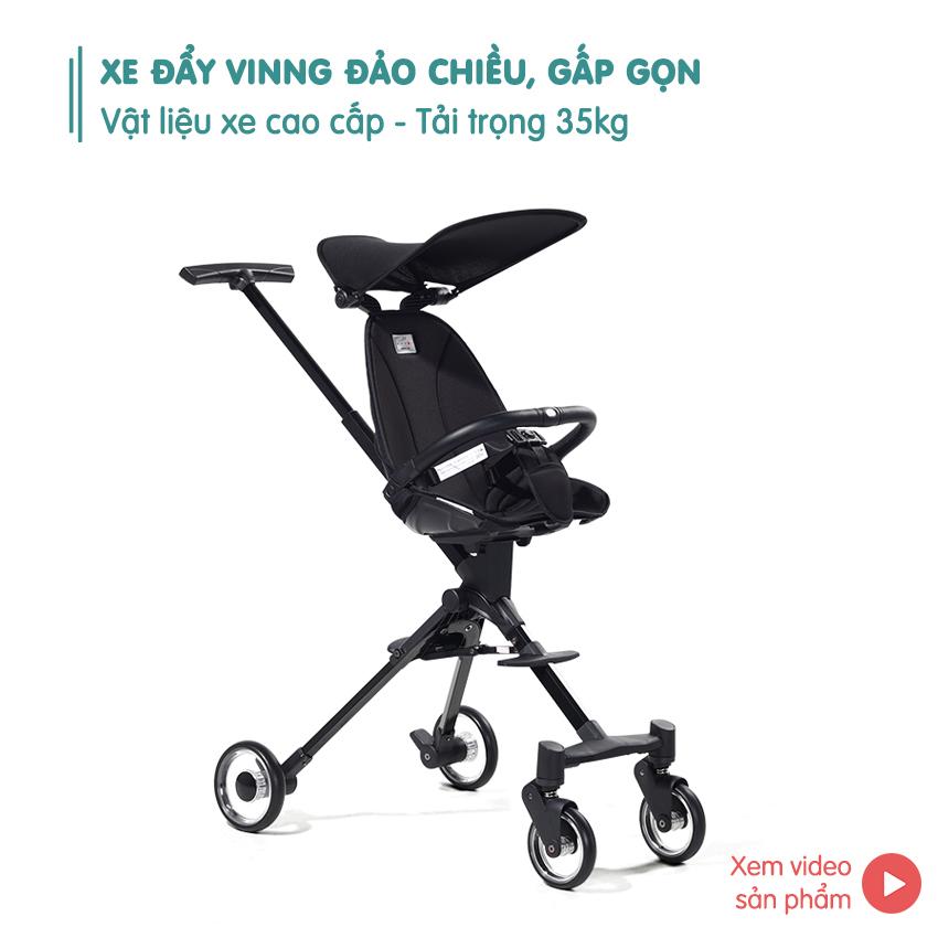 Xe đẩy trẻ em Vinng đảo chiều, thiết kế mới siêu nhẹ chỉ 4.9 kg