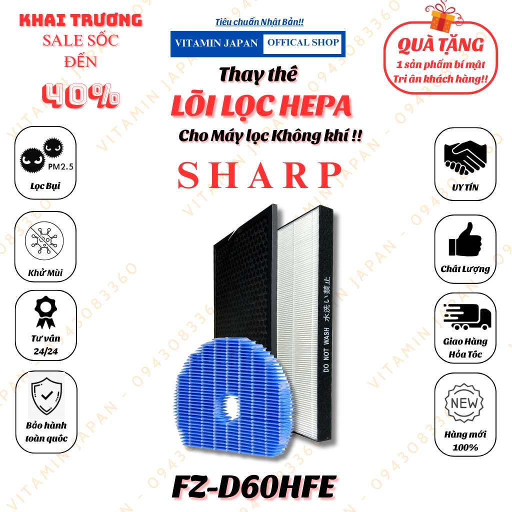 Màng lọc không khí thay thế:KC-G60EV-W, màng lọc Hepa, màng lọc than hoạt tính, màng bù ẩm