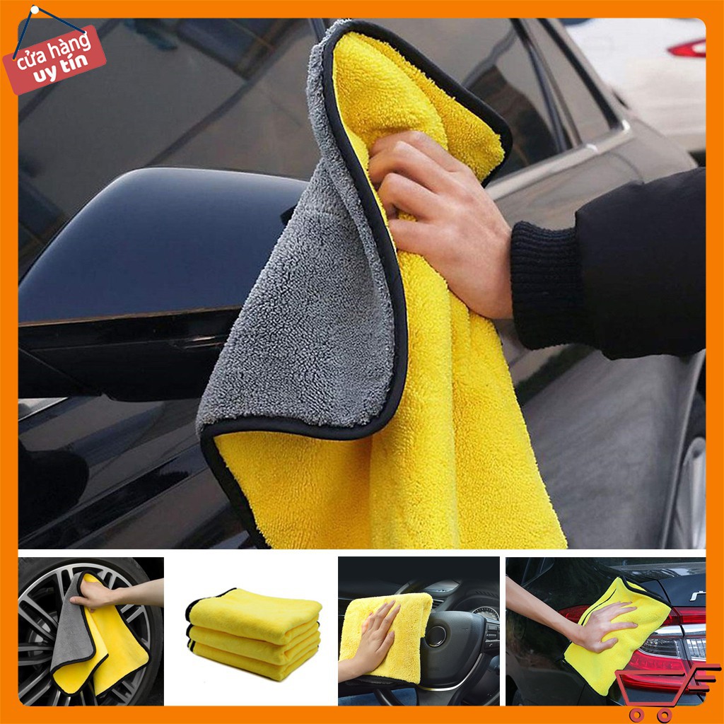 Khăn lau đa năng lau xe microfiber 2 lớp cao cấp