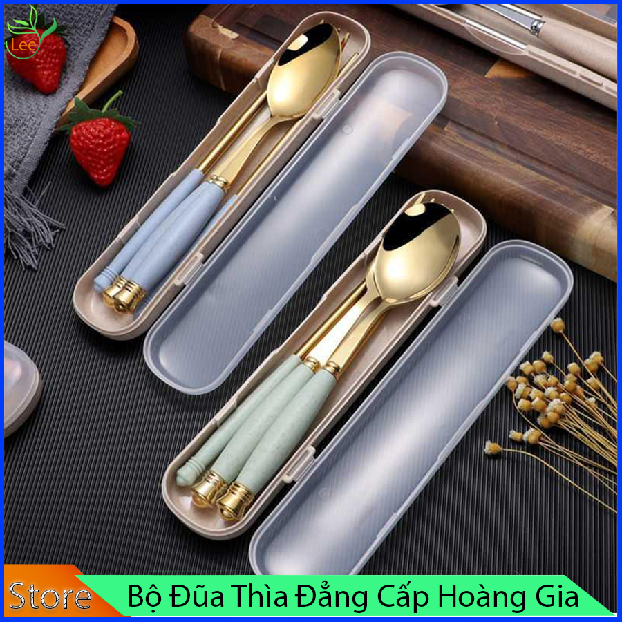 Bộ đũa thìa dĩa inox 304 cao cấp lúa mạch mới nhất hiện nay. Đũa thìa cao cấp cho gia đình - Học sinh - Sinh viên - Nhân viên văn phòng,.. LEE 908