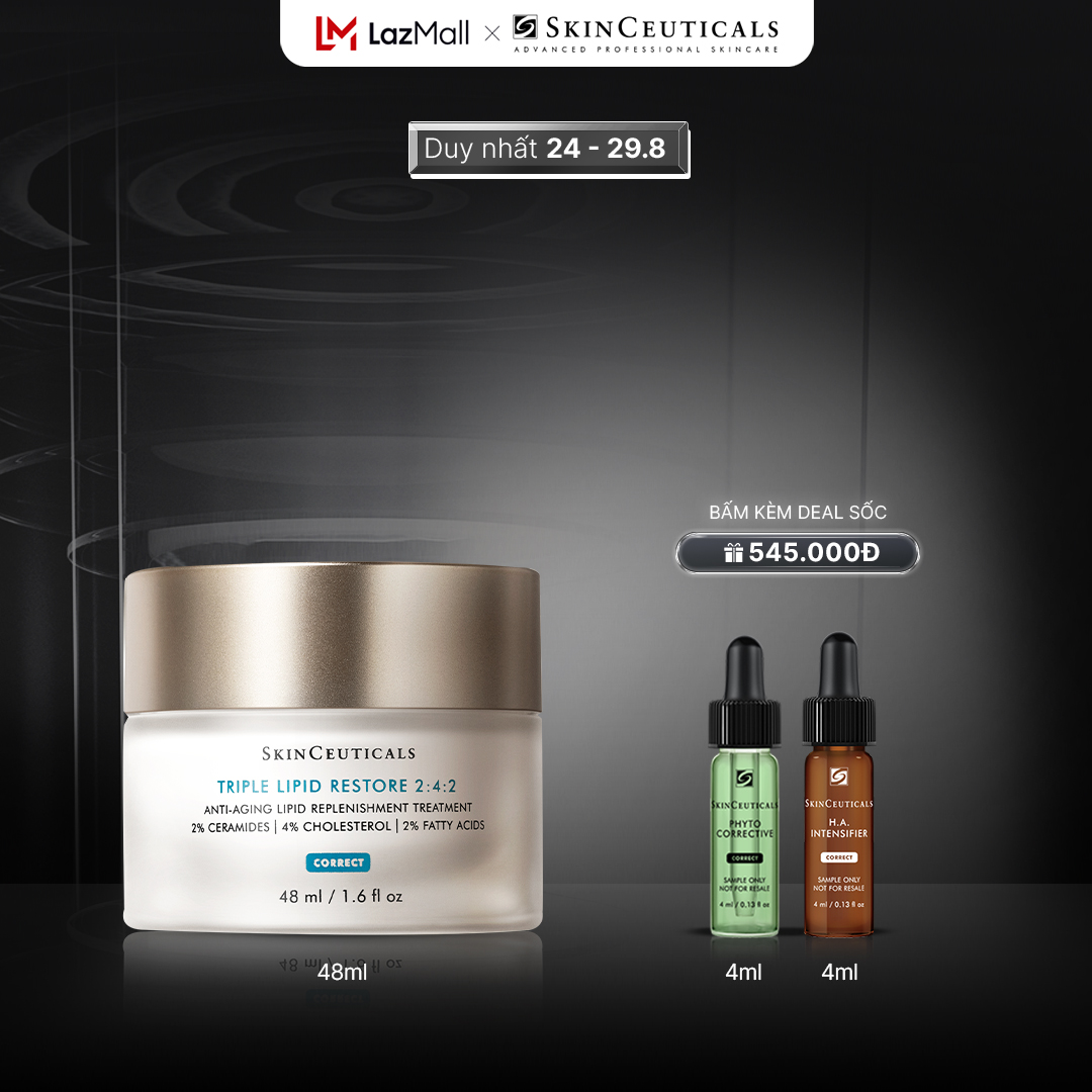 Kem dưỡng SkinCeuticals Triple Lipid Restore 2:4:2 giúp dưỡng ẩm, làm mềm mại, giảm nếp nhăn da