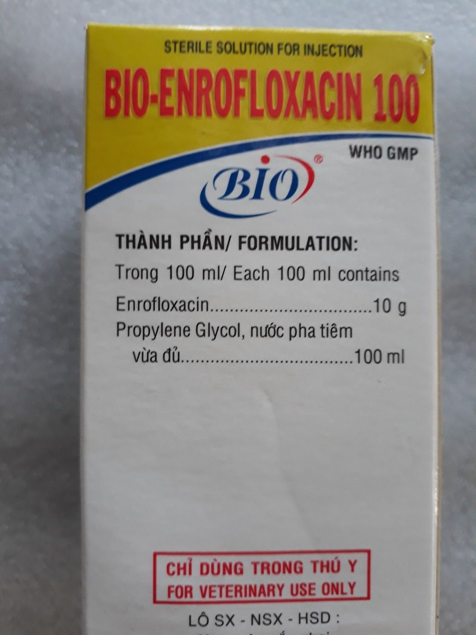 Enrofloxacin 100ml - tiêu chảy cho heo, gà vịt