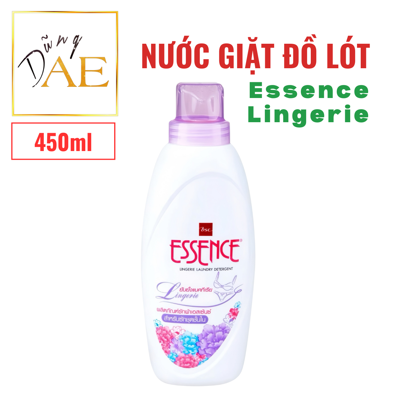 Nước giặt đồ lót essence lingerie thái lan 450ml