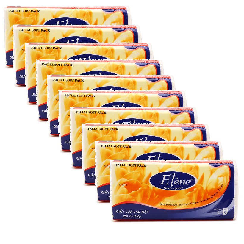 Combo 10 gói khăn giấy lụa elène 260 tờ