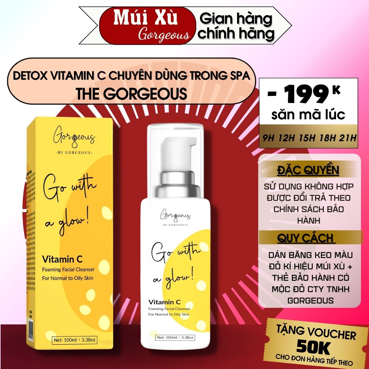 Detox vitamin (C) thải độc tố chuyên sâu cho da mặt 100ML - Múi Xù Gorgeous