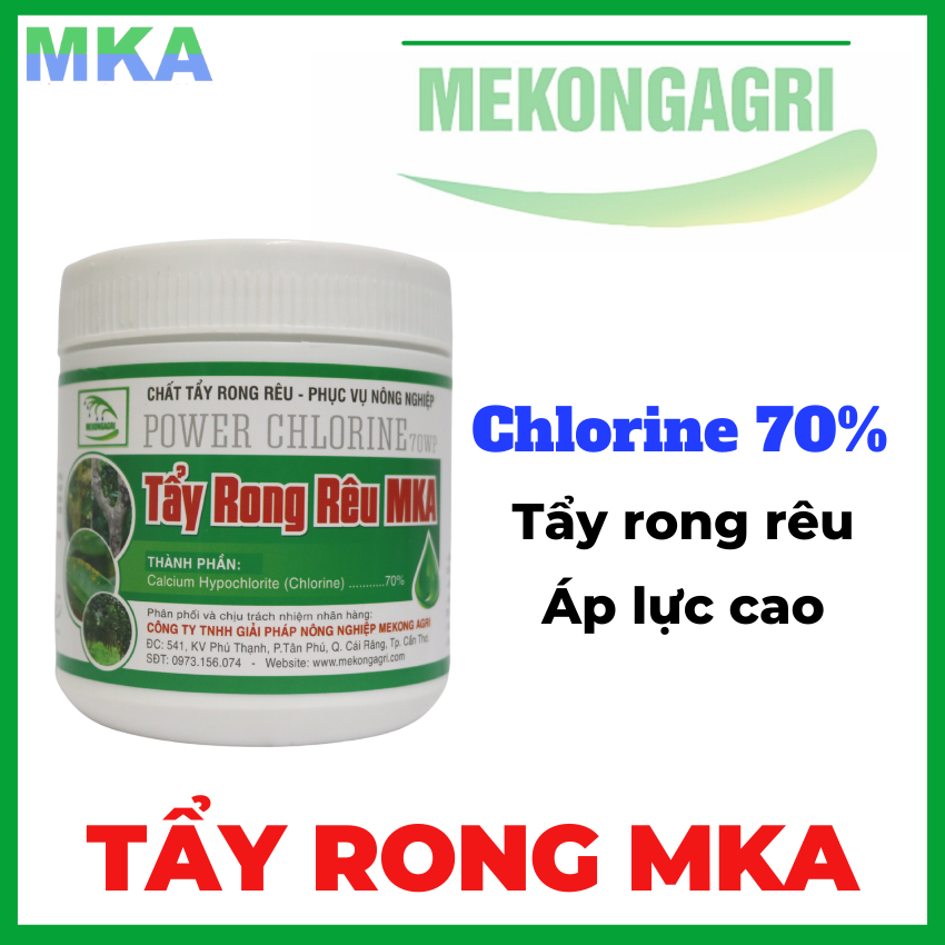 Tẩy rong MKA chlorine 70% hủ 300gram tẩy rong trên vỏ cây