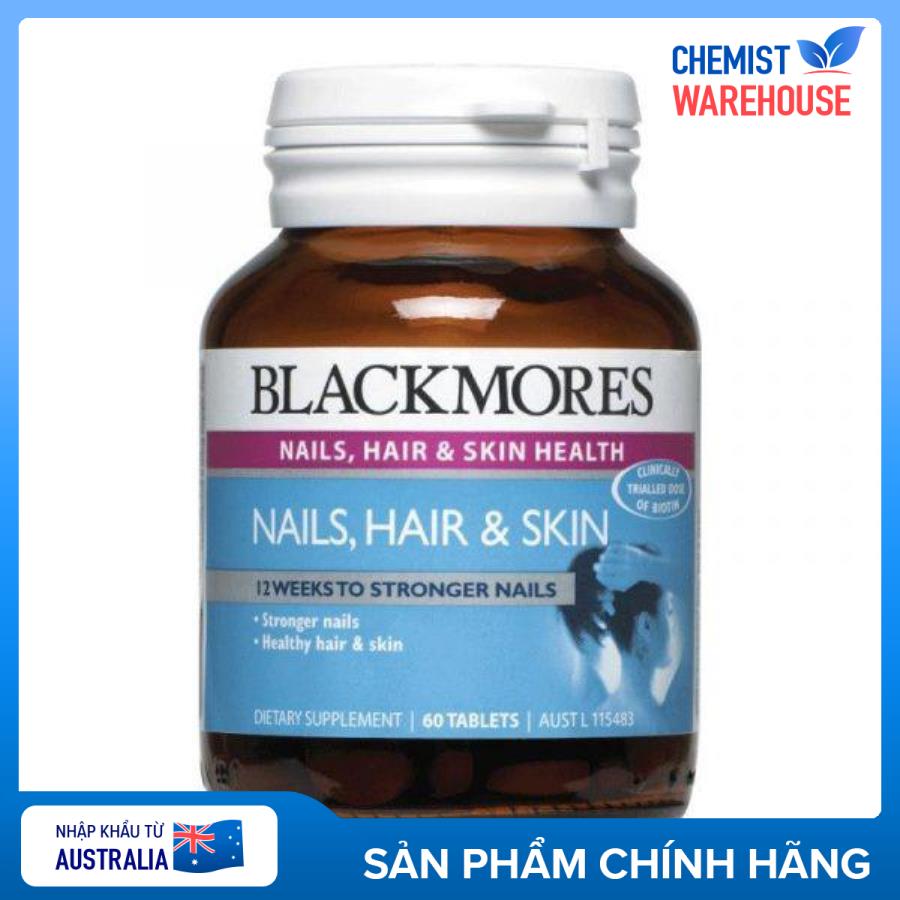 Viên uống chăm sóc tóc, da, móng Blackmores Nail, Hair and Skin 60v - Chemistware