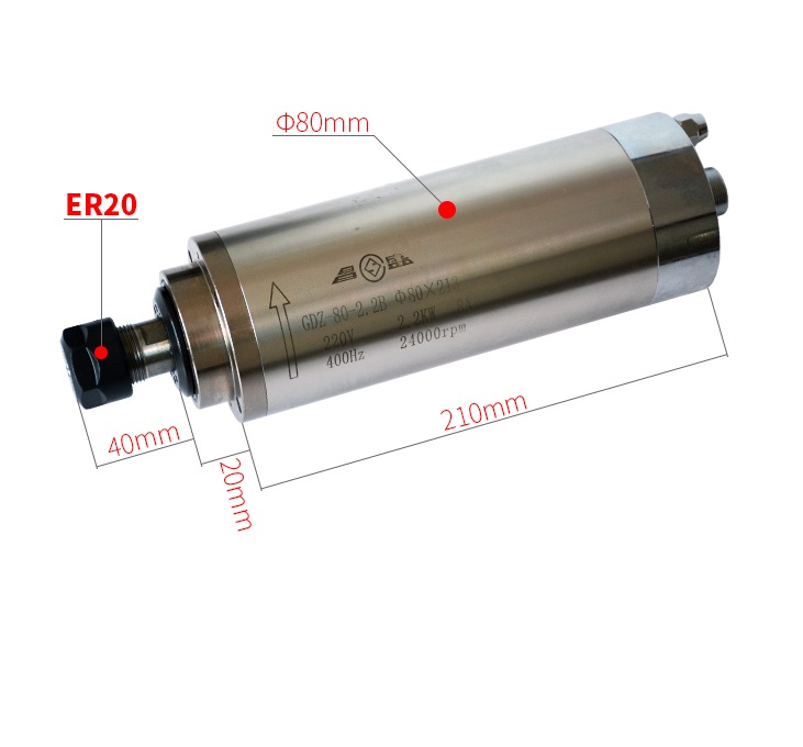 Củ phay spindle GDZ 2.2kw 220v tần số 0-400HZ 4 vòng bi