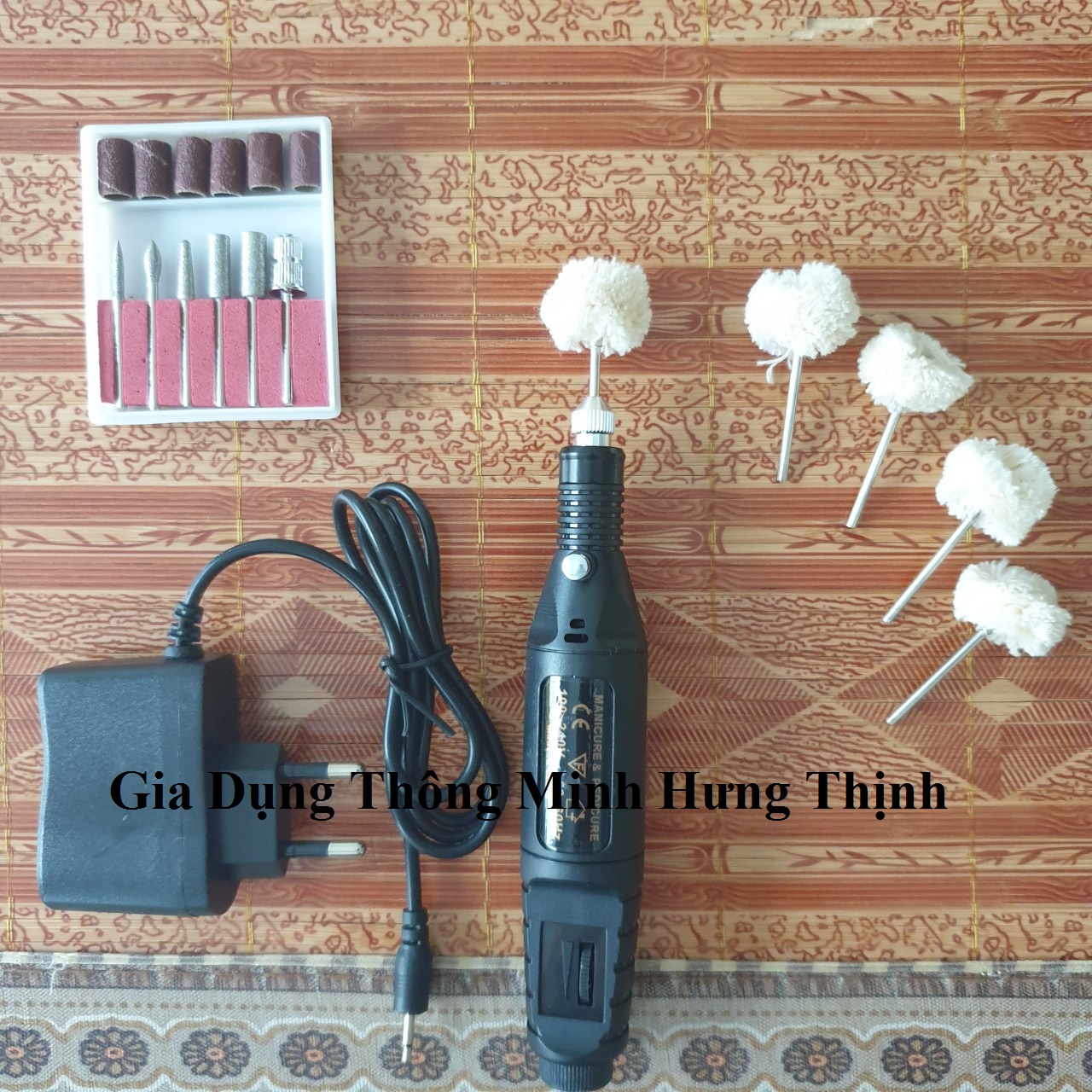 Máy đánh bóng mini V1 - đầu đánh bóng hay len đánh bóng - máy mài dũa cầm tay mini