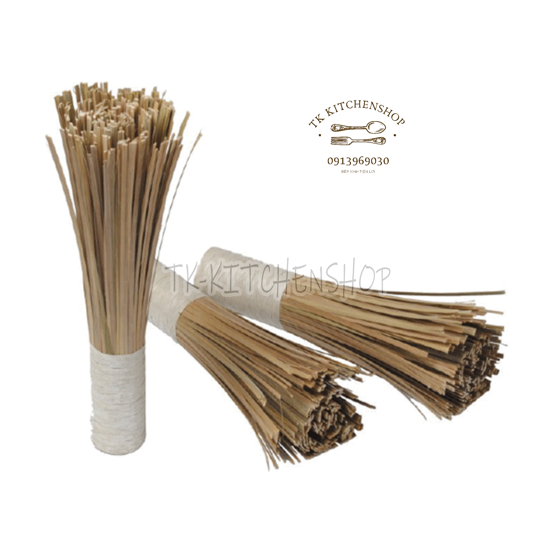 Chổi tre cọ rửa chảo sắt/ chổi cọ chảo bằng tre, chổi tre đánh rửa chảo nhà hàng, bếp công nghiệp