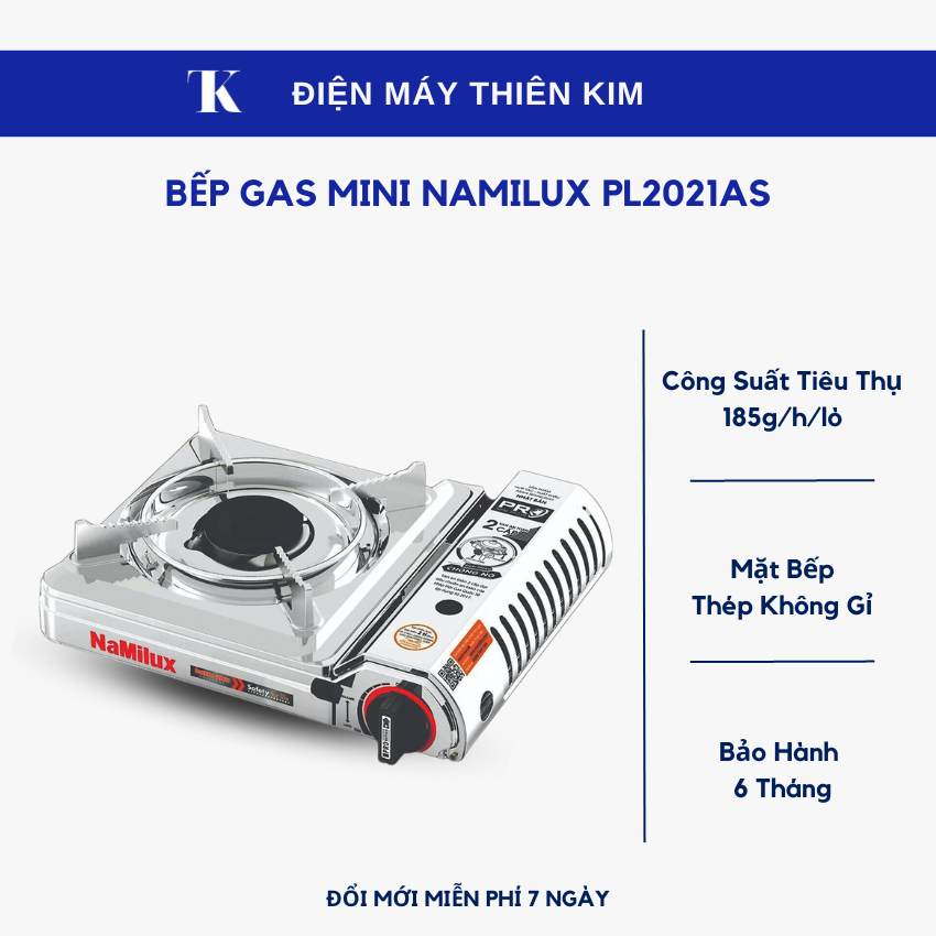 Bếp gas mini Namilux PL2021AS - Bảo Hành 6 Tháng Toàn Quốc