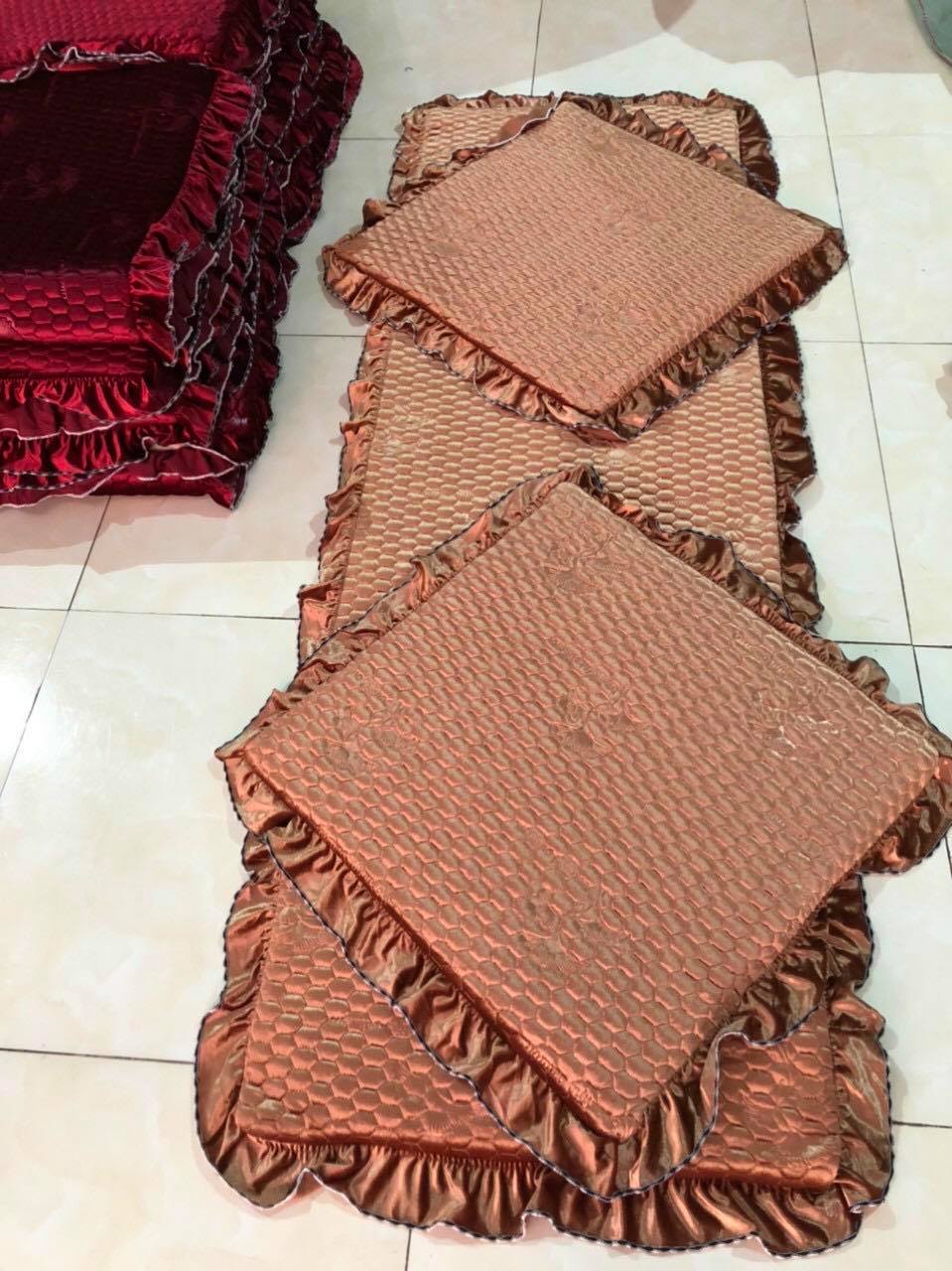 Bộ thảm ghế vân hoa nổi. đệm lót ghế cho mùa đông ấm