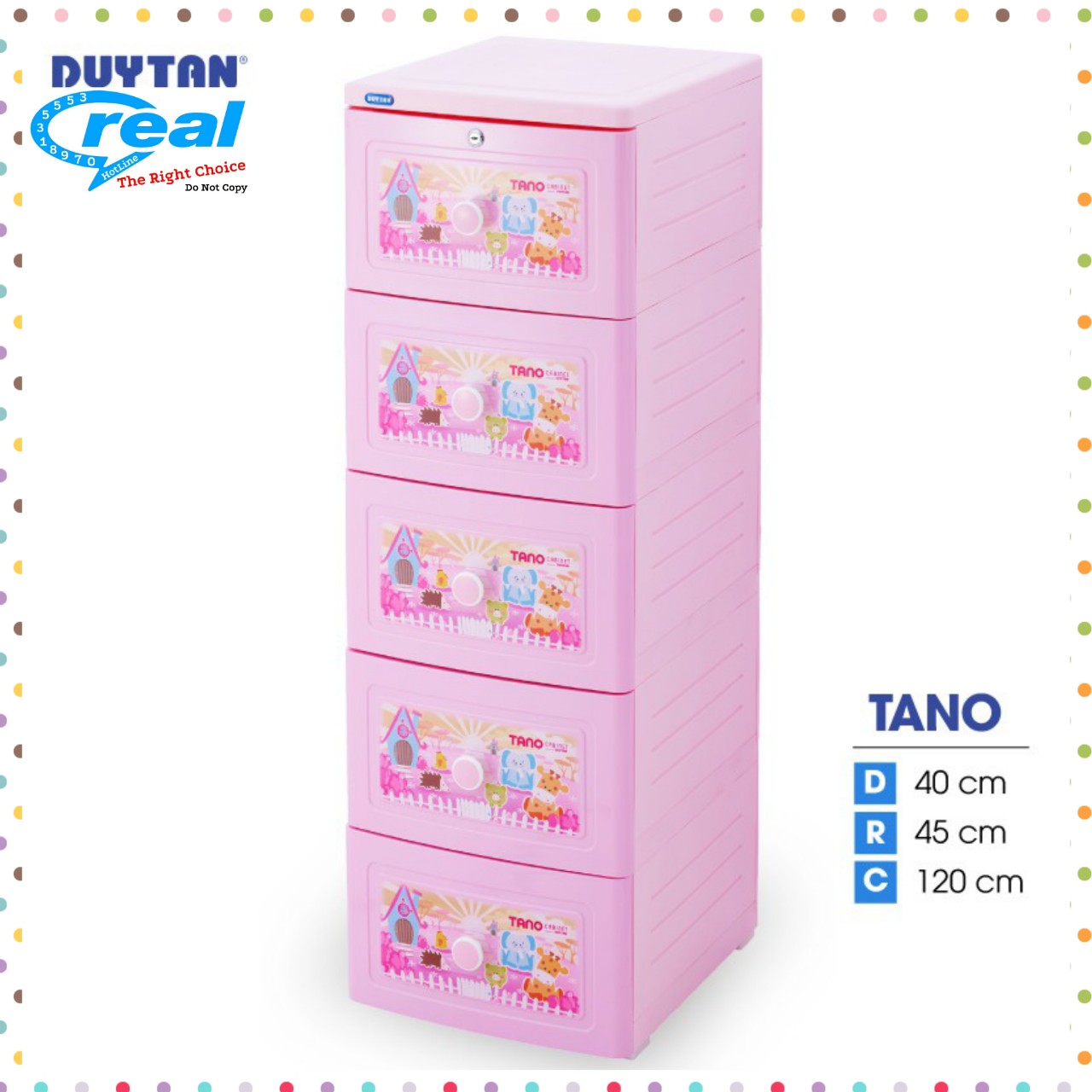 Tủ nhựa duy tân tano 5 tầng nhỏ gọn & tiện lợi - ngang 40 cao 120cm