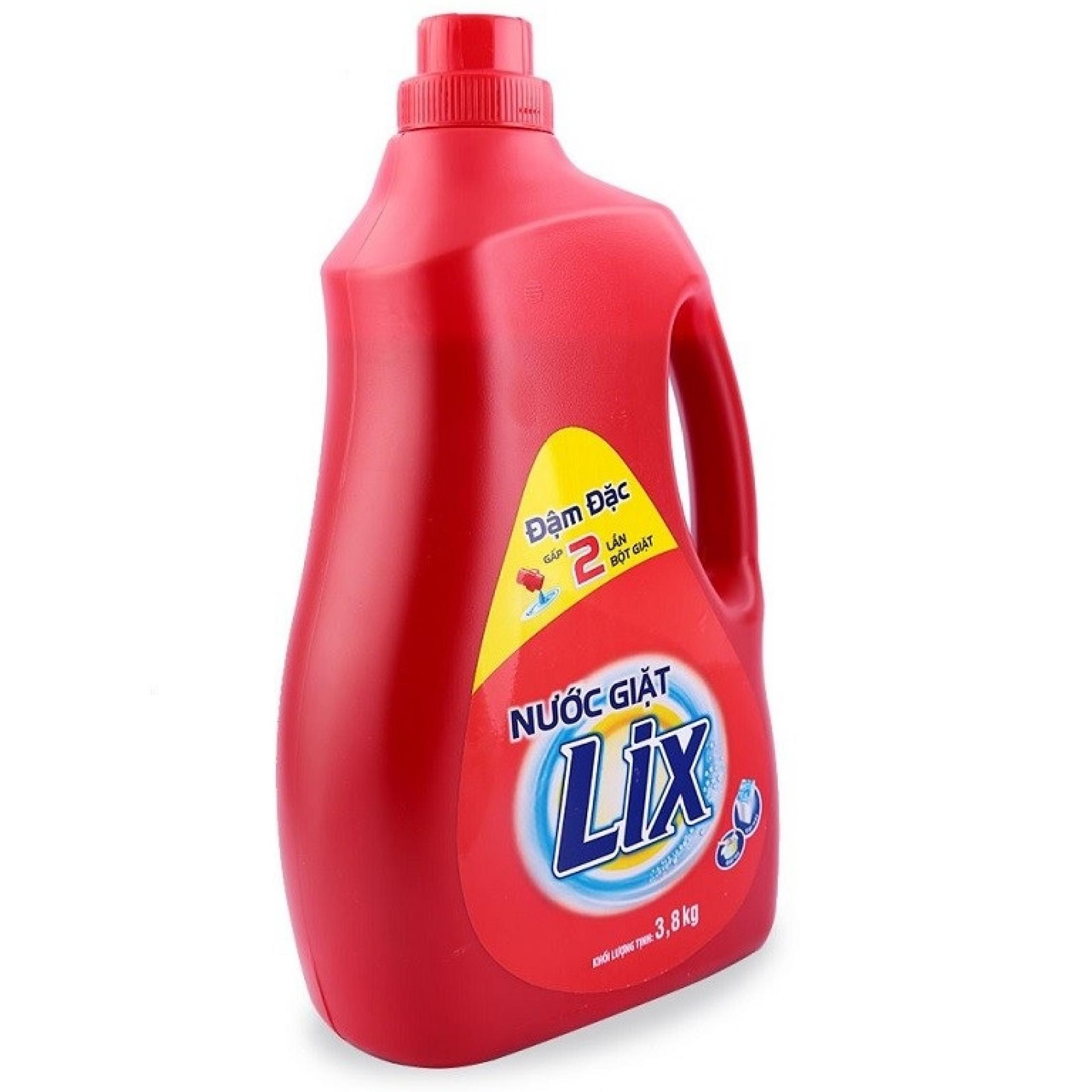 Nước giặt lix đậm đặc gấp 2 lần 3.6kg - đỏ
