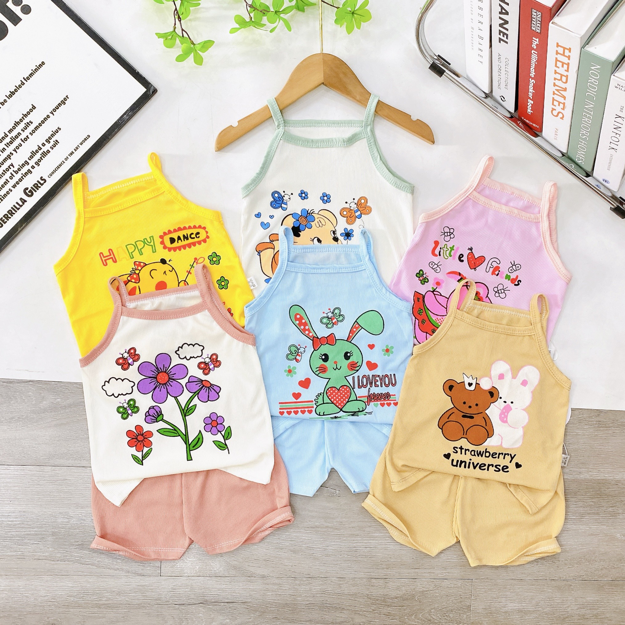 Bộ thun tăm lạnh cao cấp cho bé từ 6-16kg