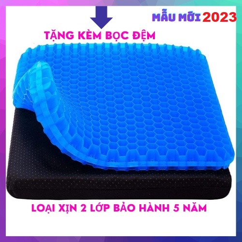 Đệm ngồi 3d thoáng khí lót mông chống đau mỏi silicon cao cấp 2 lớp lót ghế ngồi văn phòng mẫu mới 2023 TẶNG BỌC ĐỆM Đệm ngồi bệt 3d miếng lót mông silicon chống mỏi thoáng khí lót ghế ngồi văn phòng xe ô tô cao cấp 2 lớp