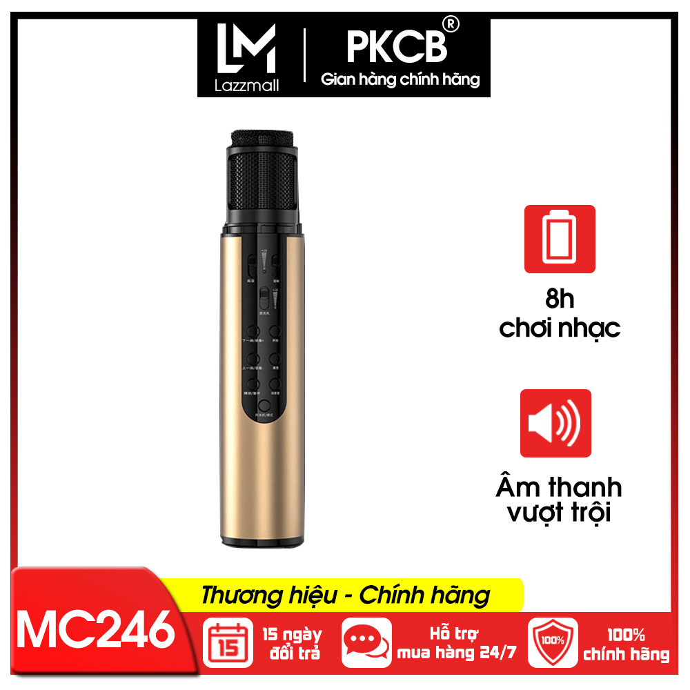 Micro karaoke kèm loa bluetotoh cao cấp âm thanh vượt trội PKCB - Hàng chính hãng