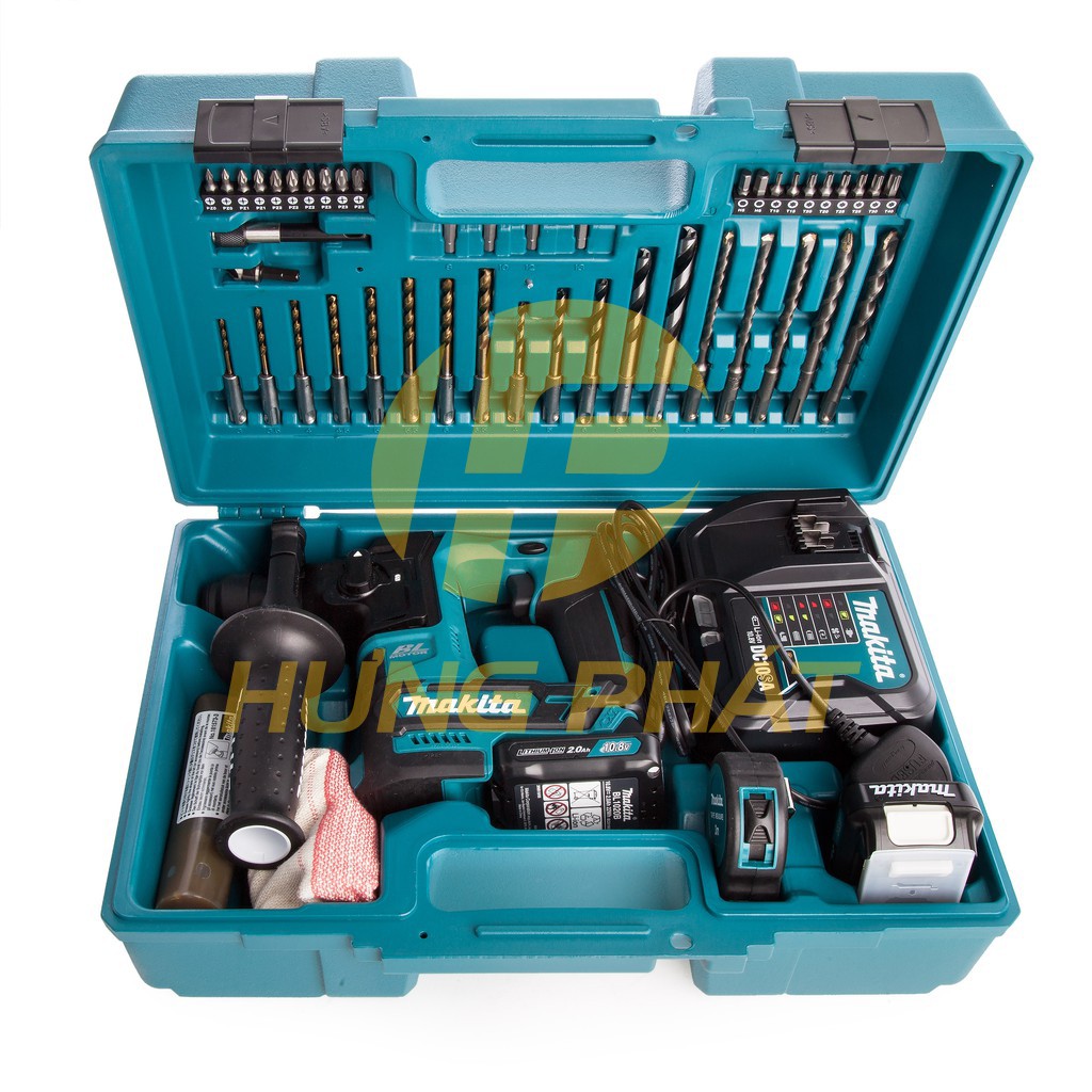 Máy khoan động lực dùng pin makita hr166dsae1 12v max kèm sạc nhanh + 2pin 2.0ah + bộ phụ kiện