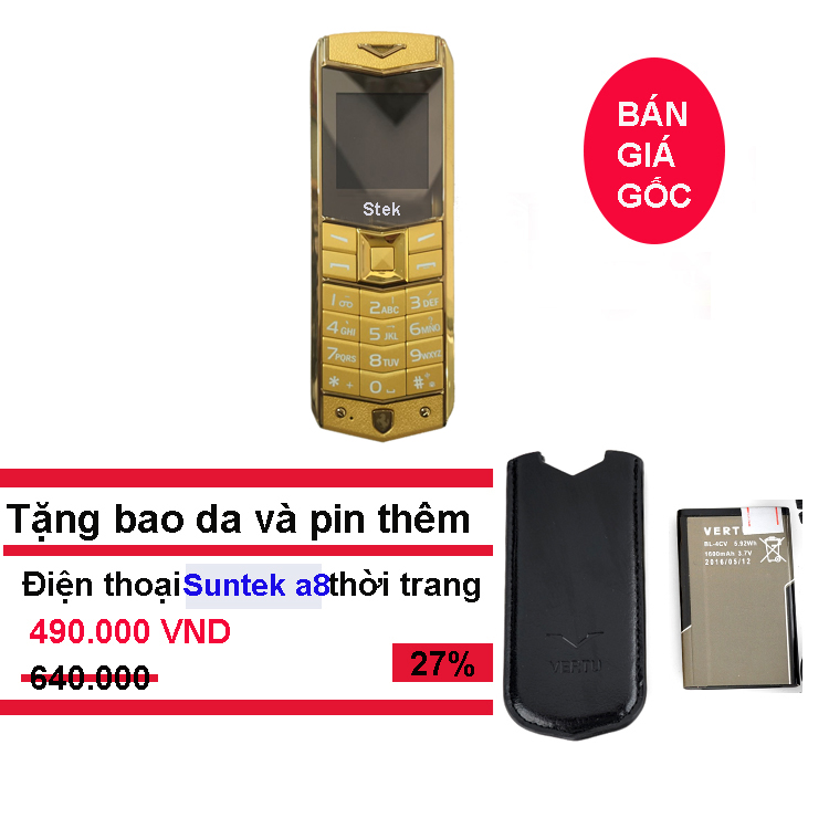 Điện thoại độc vtretu a8 lưng kim loại giá rẻ 2 sim