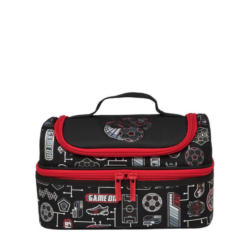Hộp cơm smiggle away double decker lunchbox black - igl446723blk
