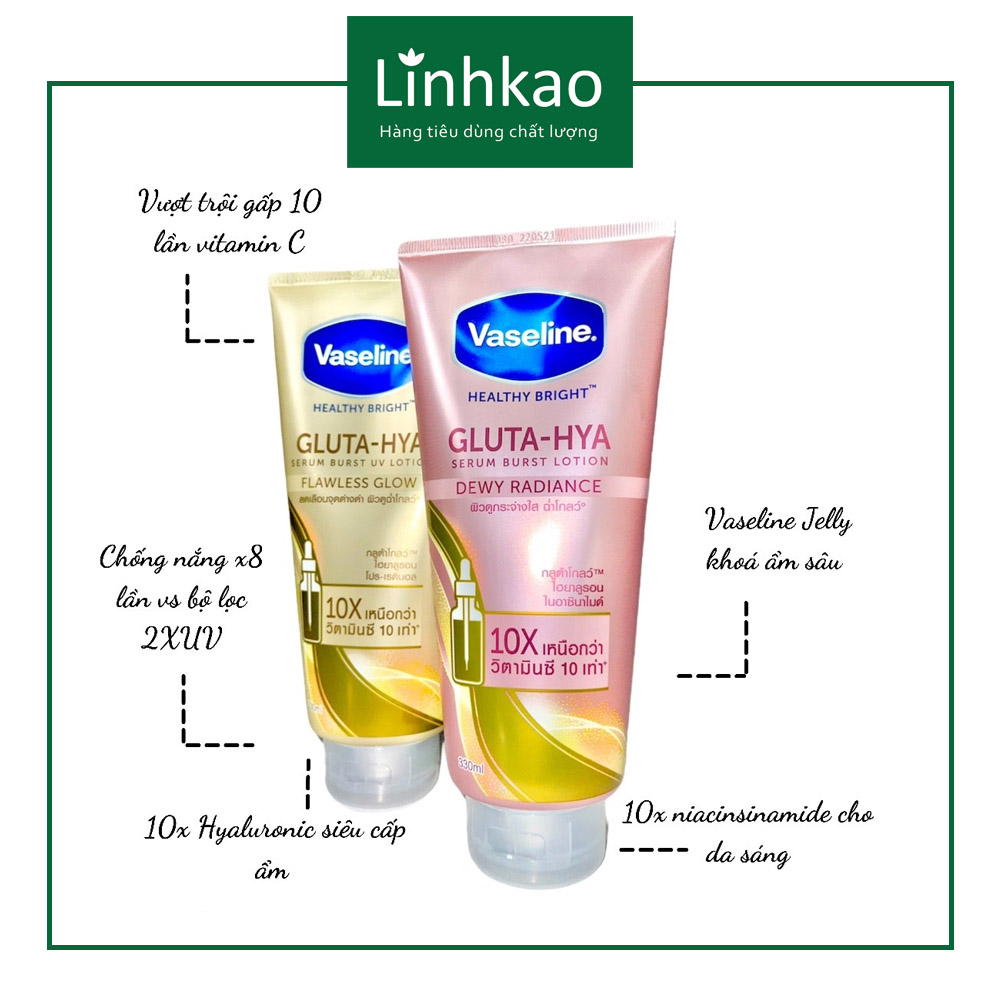Sữa dưỡng da ban ngày vaseline gluta hya 10x 330ml thái lan