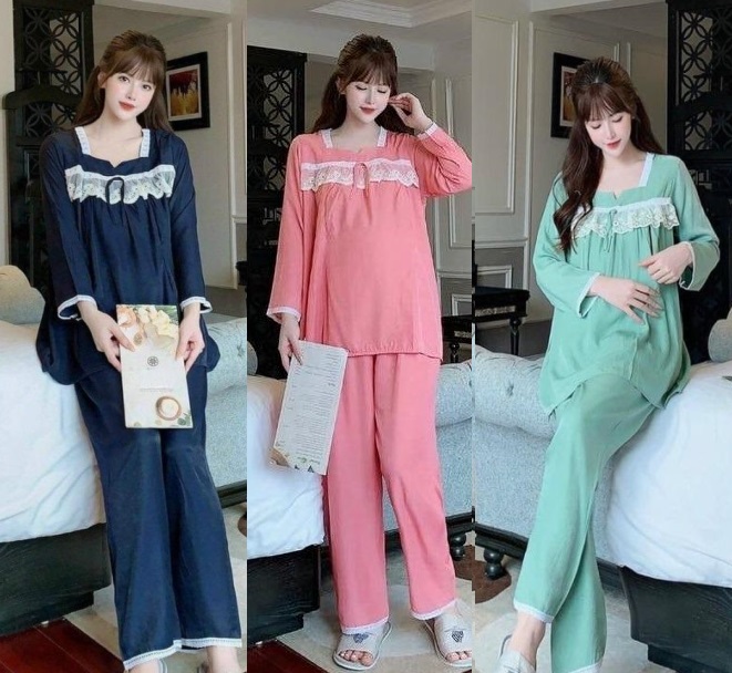Bộ đồ bầu và sau sinh bigsize chất đũi lụacực xinh