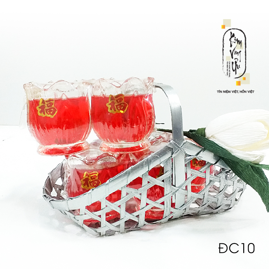 Đèn cầy ly cúng Hoa Sen Nở ĐC10 cao 7.4cm (Giá một cặp)