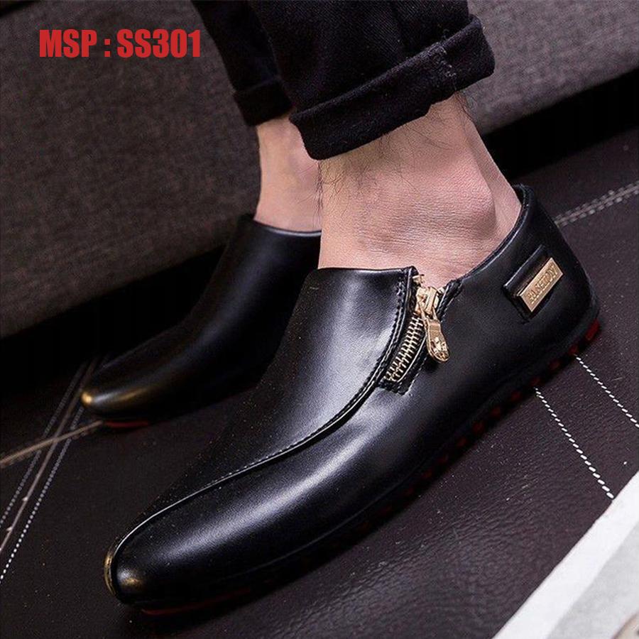 (SIÊU HOT) Giày Lười Nam Hàn Quốc Màu Đen Phong Cách Trẻ Trung -SS3011