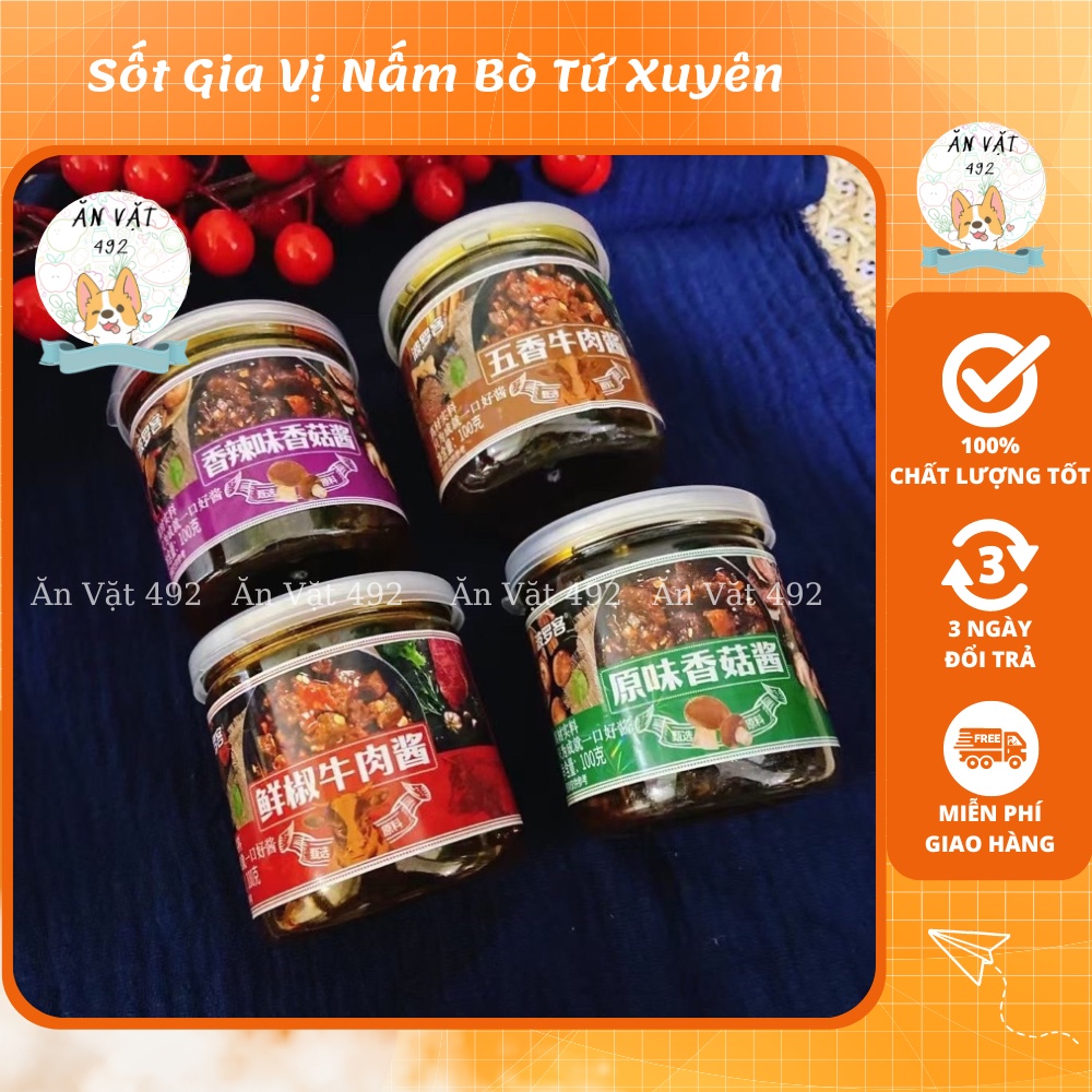 Sốt Gia Vị Nấm Bò Tứ Xuyên Trộn Cơm Phở - Ăn Vặt 492