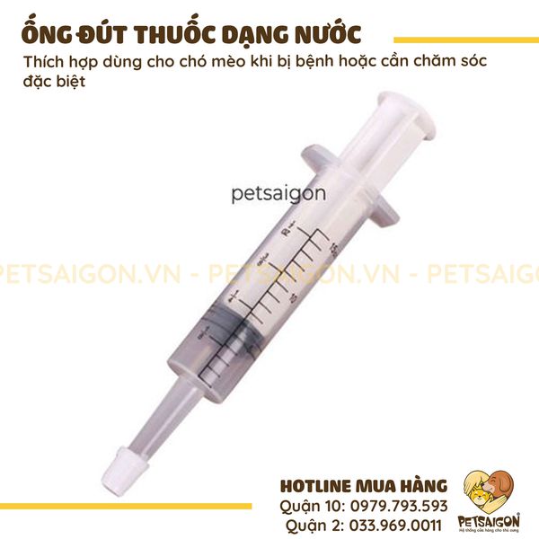 ỐNG ĐÚT THUỐ.C DẠNG NƯỚC CHO CHÓ MÈO